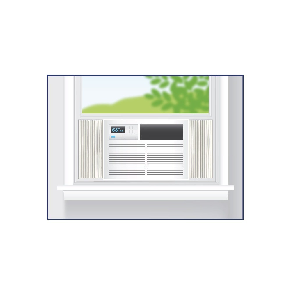 Adhesive Replacement Window Air Conditioner Side Panels, 19&Prime; H x 12&Prime; W, Beige
