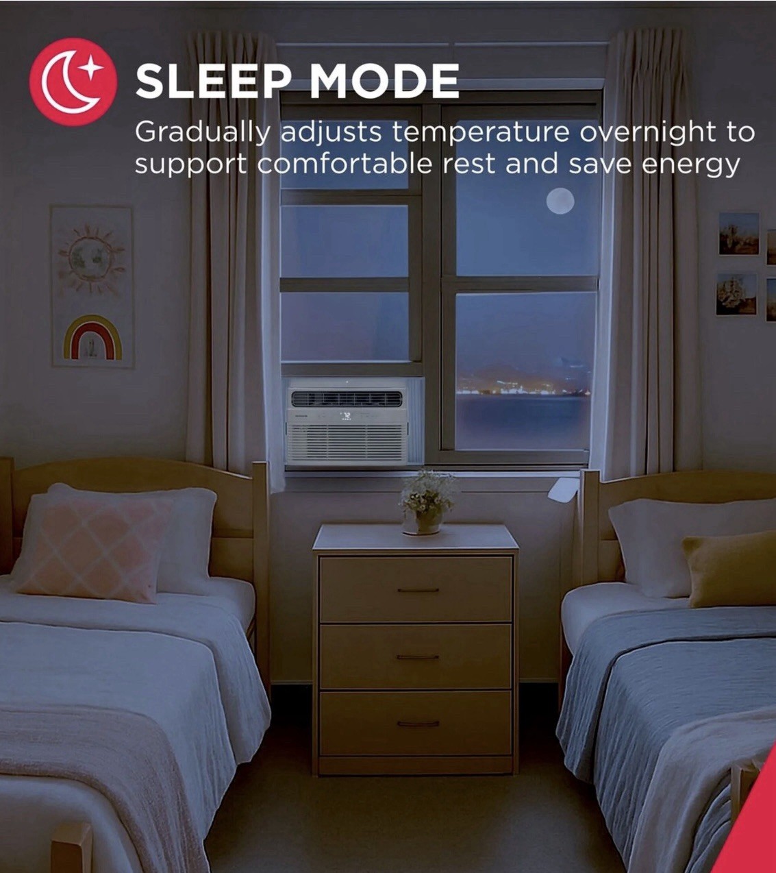 Frigidaire Window Air Conditioner White Sleep Mode Remote 3 Speeds 250 sq ft