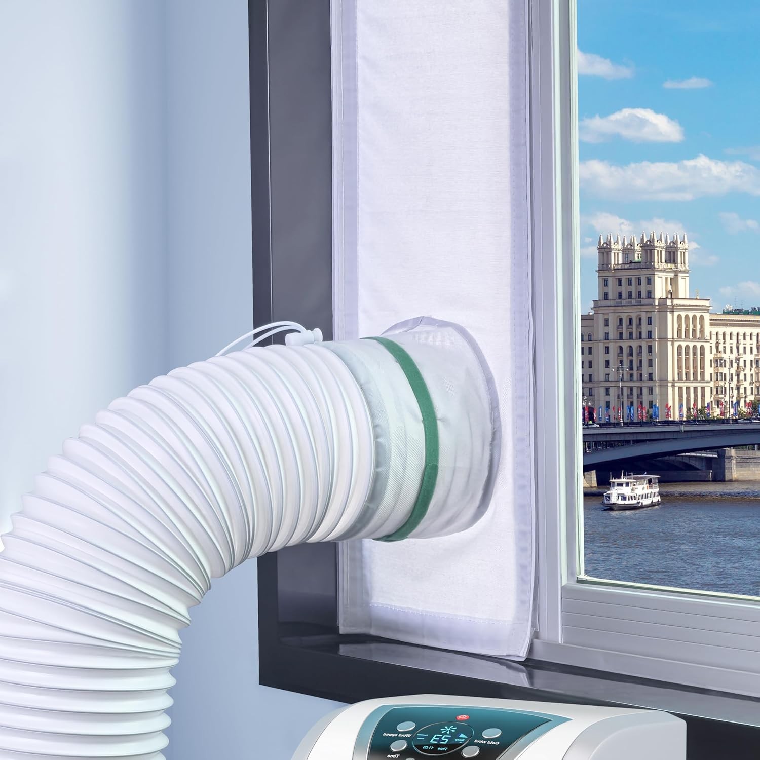 Portable AC Window Vent Kit, 100% Sealing Portable Air Conditioner Window Kit Se