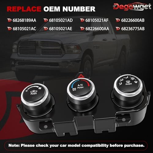 AC Heater Climate Control Module 68268189AA Compatible with Ram 1500 2500 3500