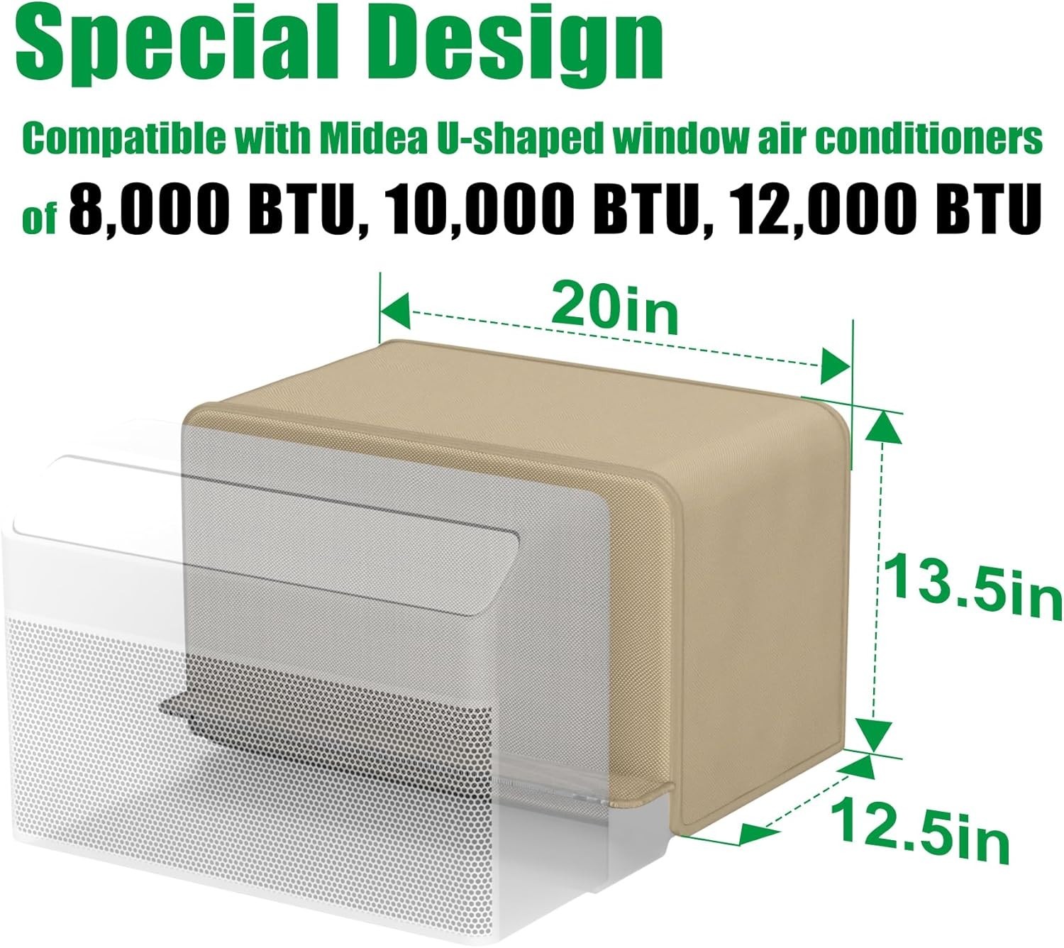Window Air Conditioner Cover, Compatible with Midea U-Shaped Window AC Unit, …