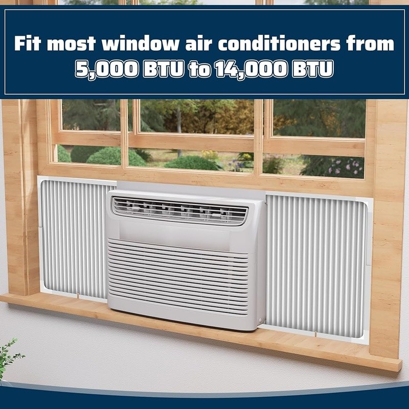 Adjustable Window AC Side Panels Kit Easy Install Dustproof Windproof Frame New
