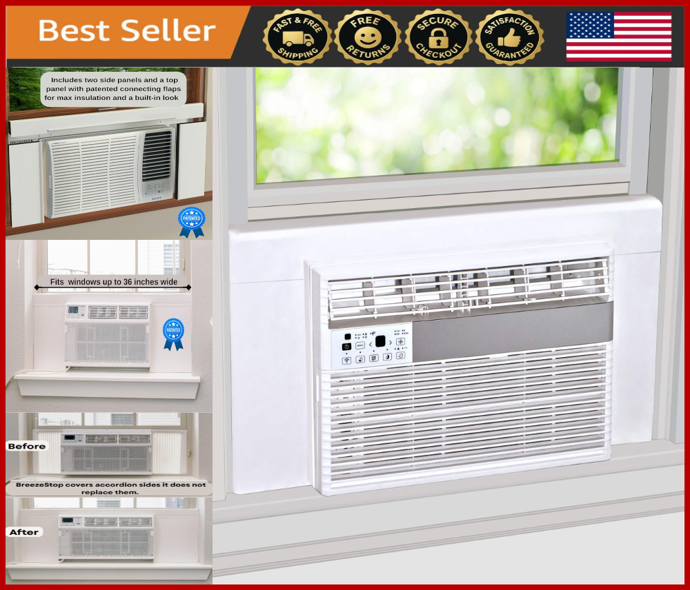 Window AC Unit Insulation Panels White – Indoor Cover for All Seasons