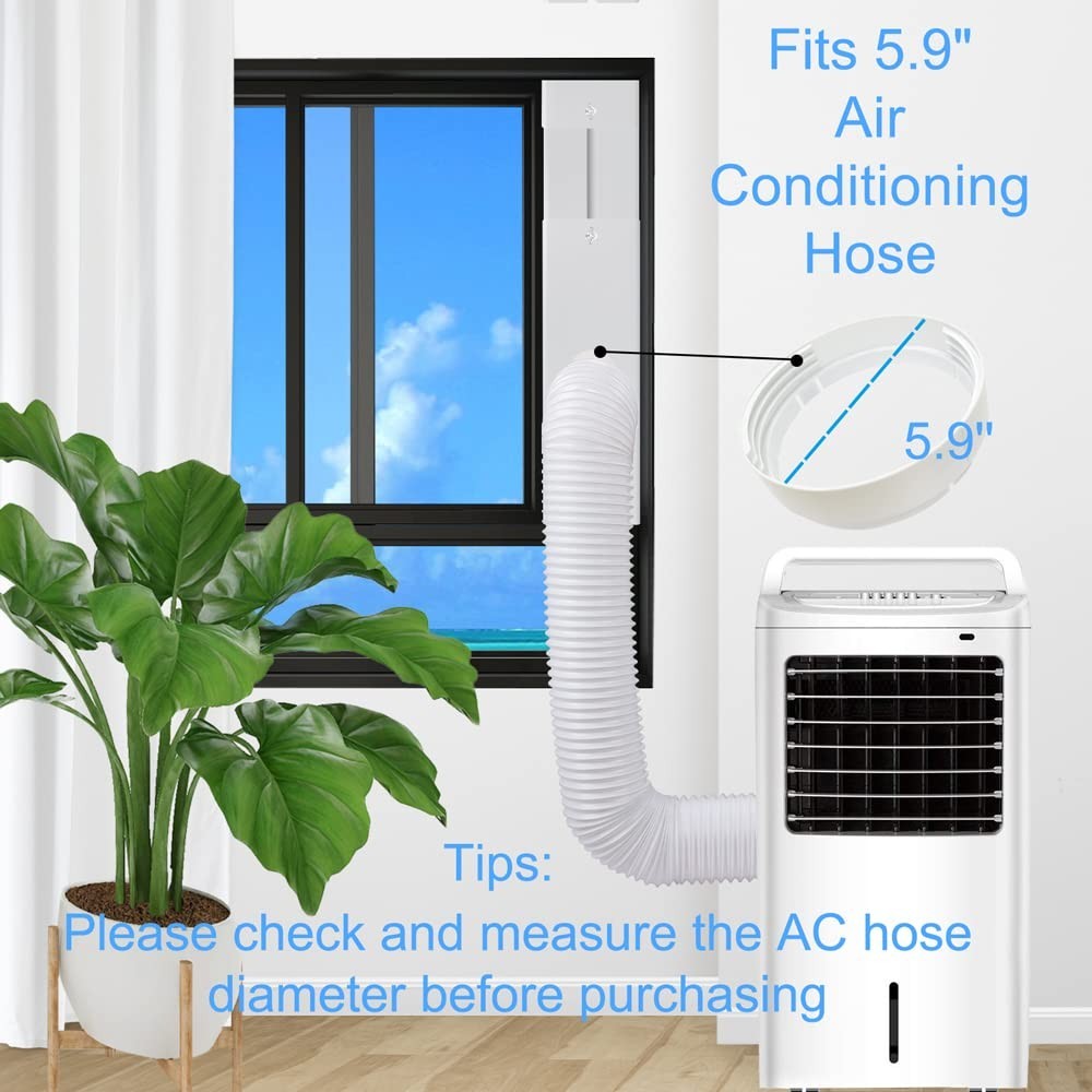Portable Air Conditioner Window Kit – Adjustable Sliding Vent with 2Pack Seal, 5