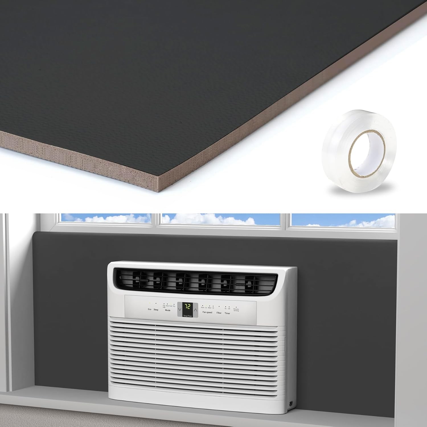 Universal 39&Prime; x 17&Prime; Window AC Insulation Panels – Durable Foam Weather Seal