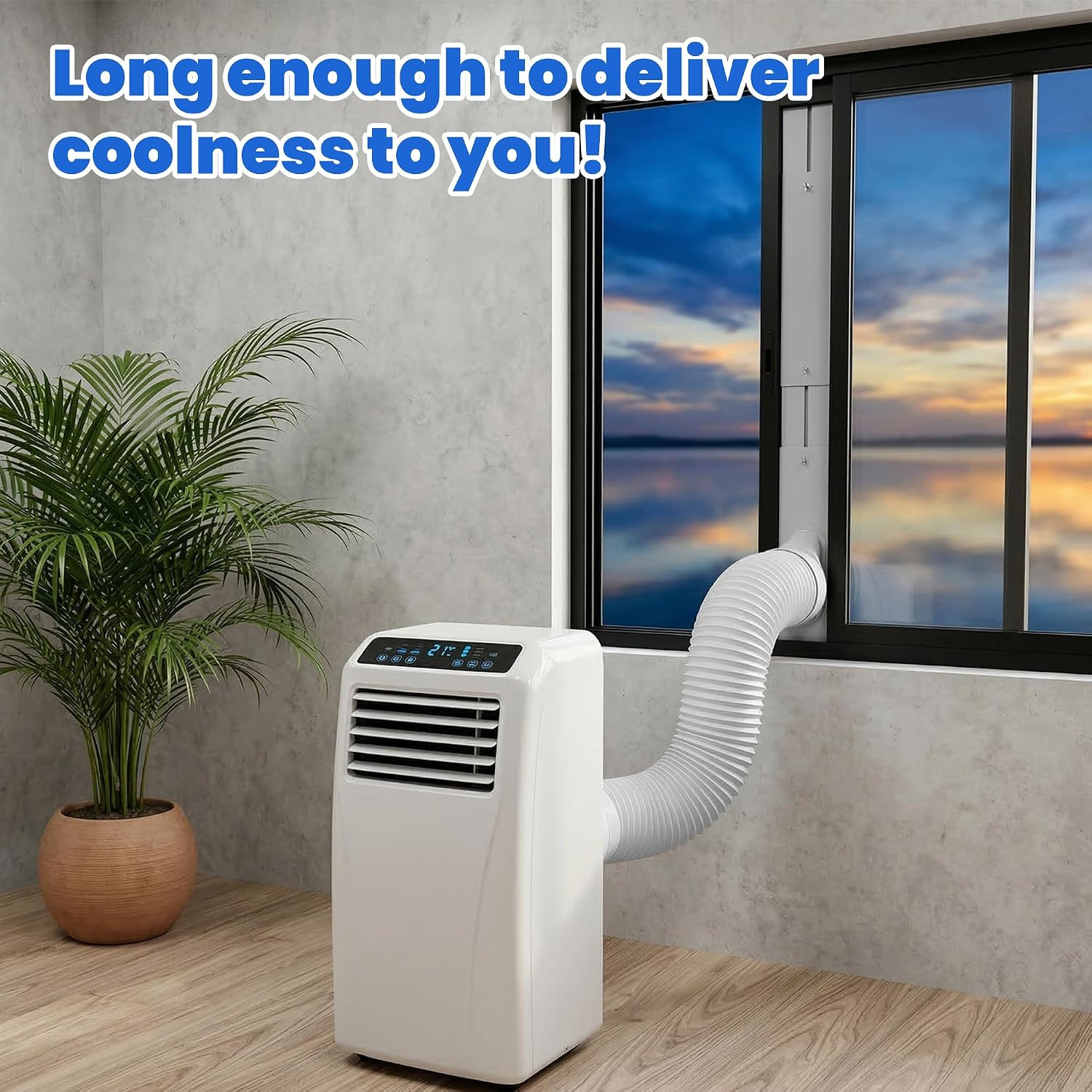 Portable Ac Window Vent Kit,Adjustable Air Conditioner Window Seal Kit with 5.9