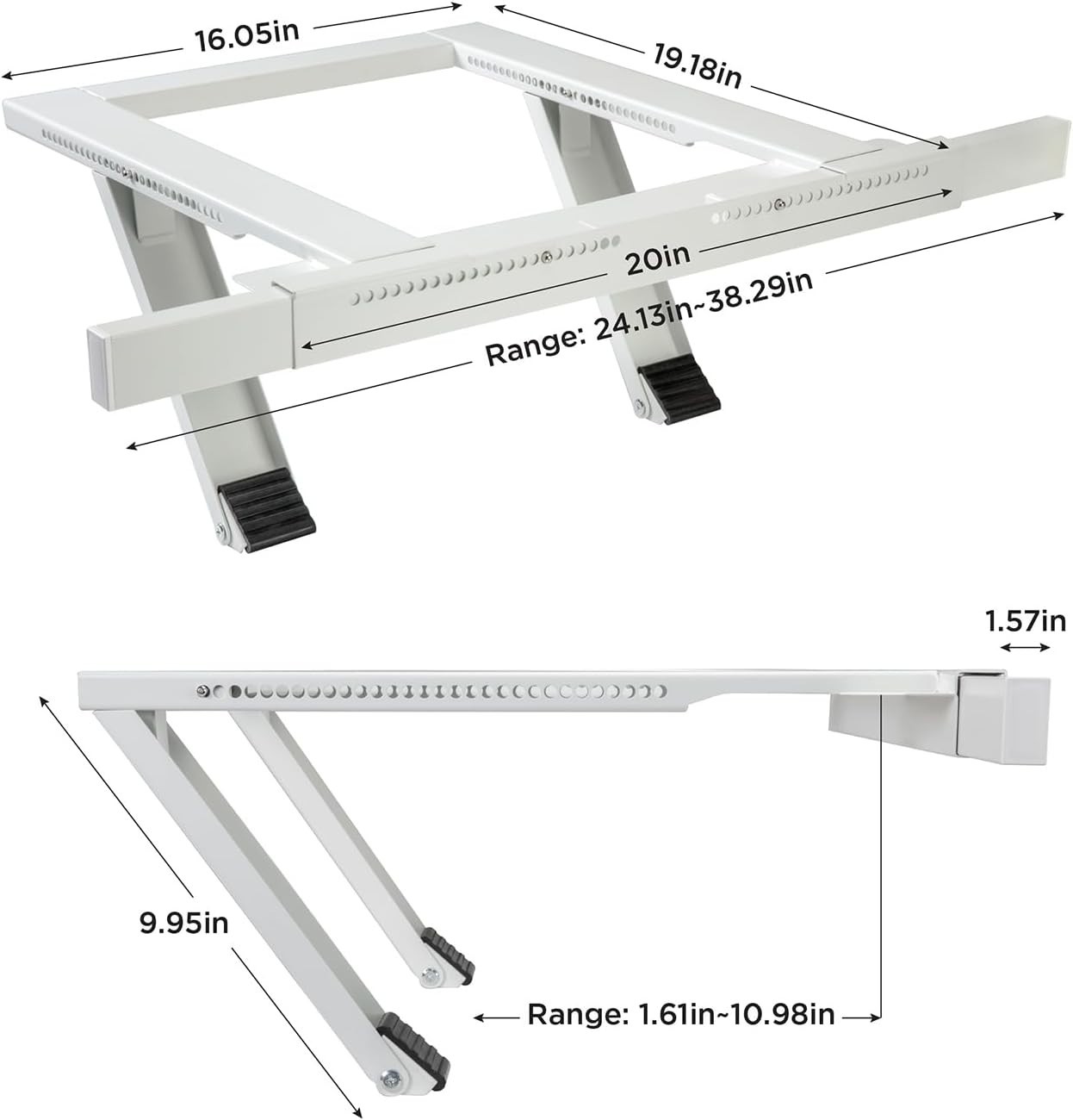 No Drill Heavy Duty AC Support Bracket – Fits 24-38 in Windows, Holds 200 lbs