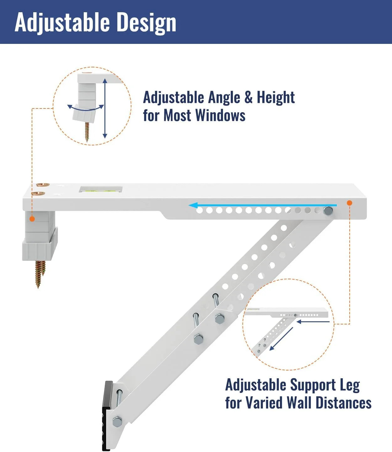 LuckIn Air Conditioner Support Bracket, Heavy Duty Window AC Bracket Universal F