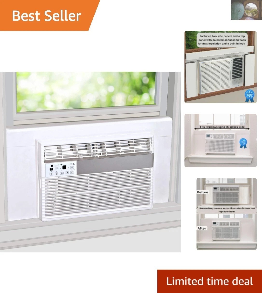White Insulation Side Panels for Window AC Units – Summer & Winter Protection