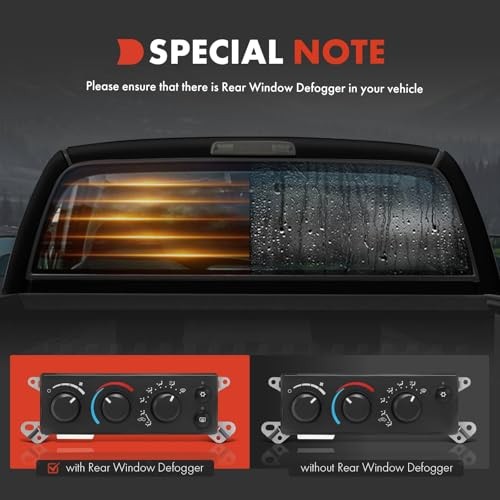 A/C Heater Climate Control Module Panel Compatible With Rear Window Defogger