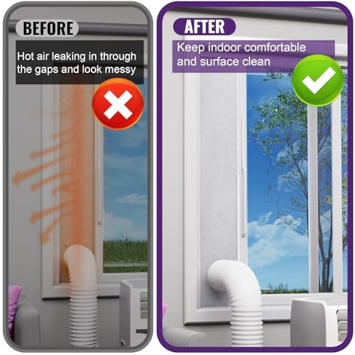 Insulated Foam Panels for Portable AC Window Vent Kit,Adjustable Thick Air