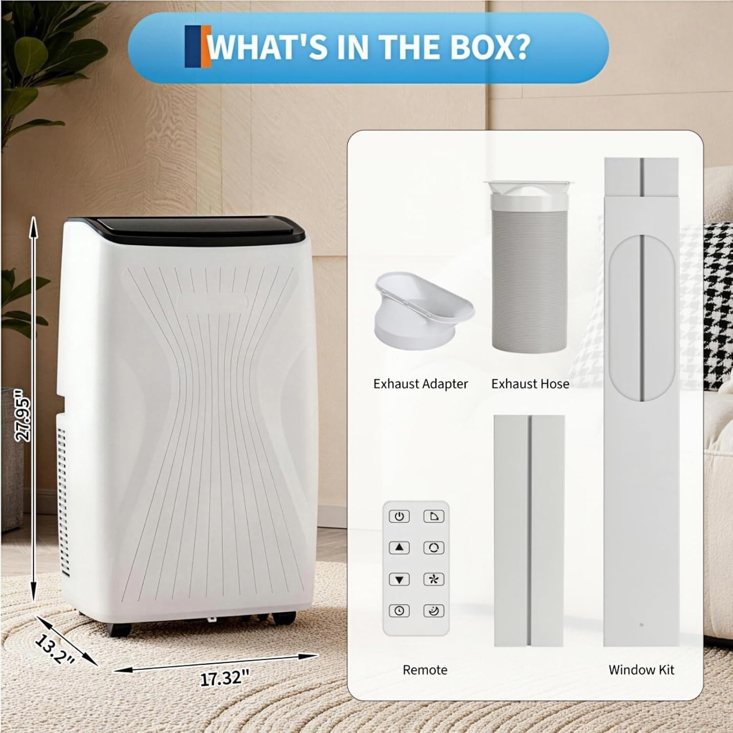 🔥Portable Air Conditioner, 14000 BTU 5-in-1 Portable AC Unit, Cool Fan & Dry Re