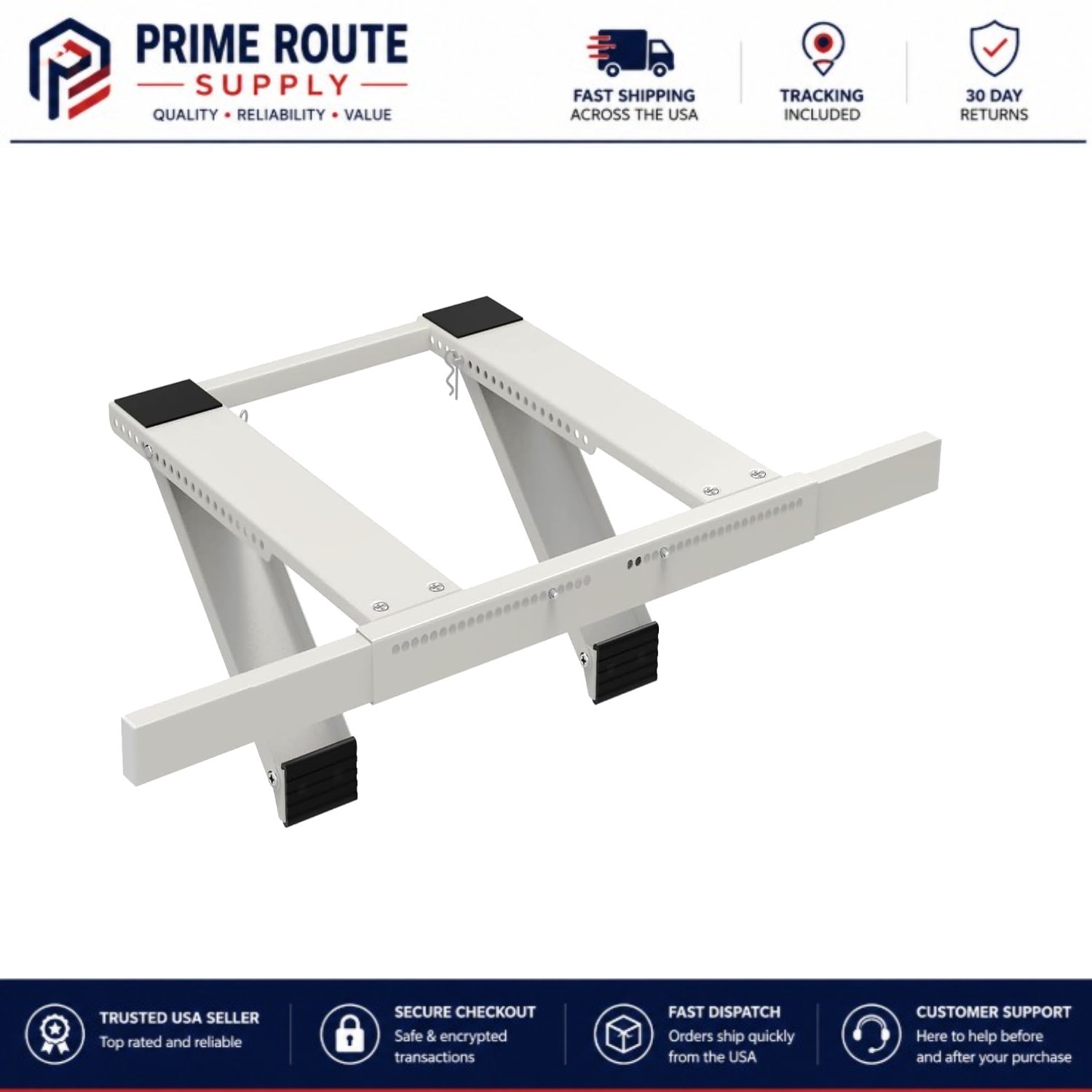No-Drill Window AC Bracket – Safety Features, Adapts to 24-38&Prime; Windows