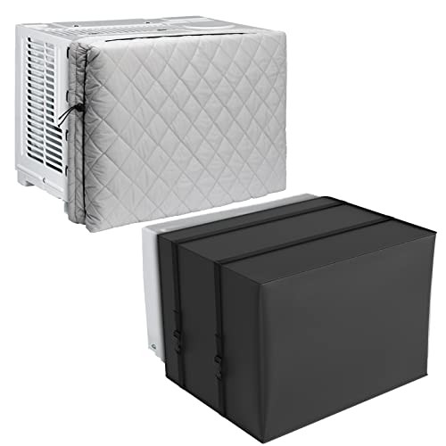 2 Pack Indoor Outdoor Window Air Conditioner Cover Adjustable Window AC Medium