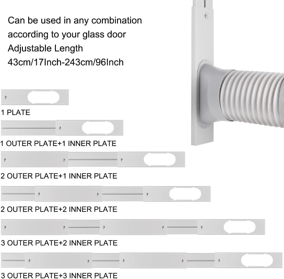 Universal Vent Kit for Portable Air Conditioners, 78.7&Prime; Hose