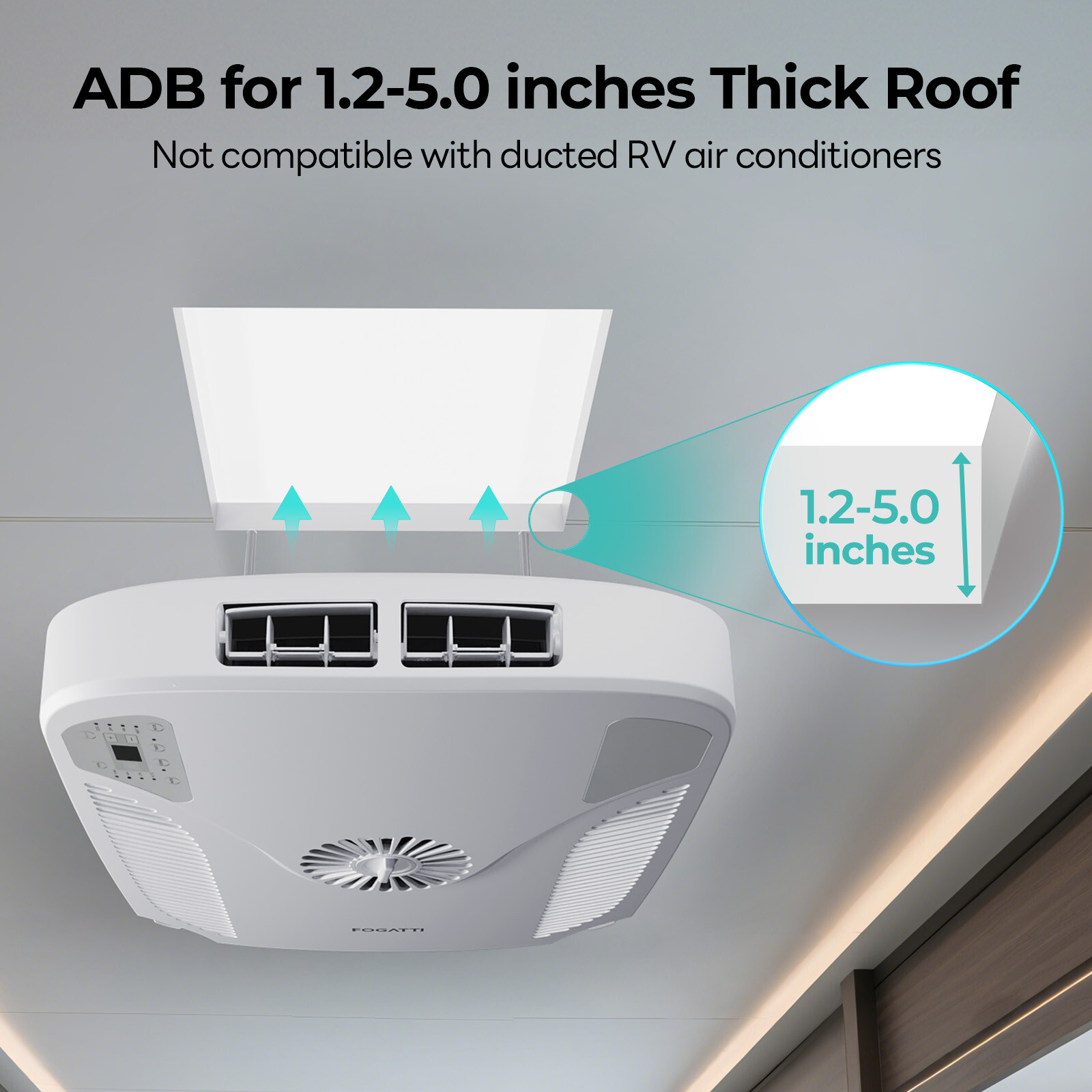 RV Air Conditioner 16000BTU Heat Pump Rooftop AC Unit Ultra Quiet Wifi+Remote
