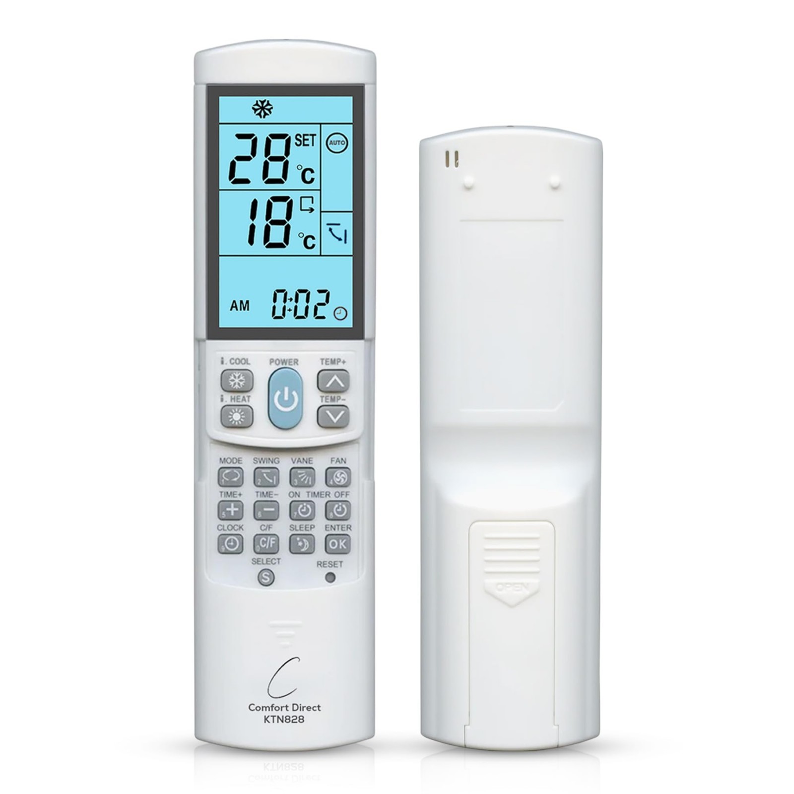 Universal Mini-Split Air Conditioner Remote Control – Dual °F/°C Modes, Compatib