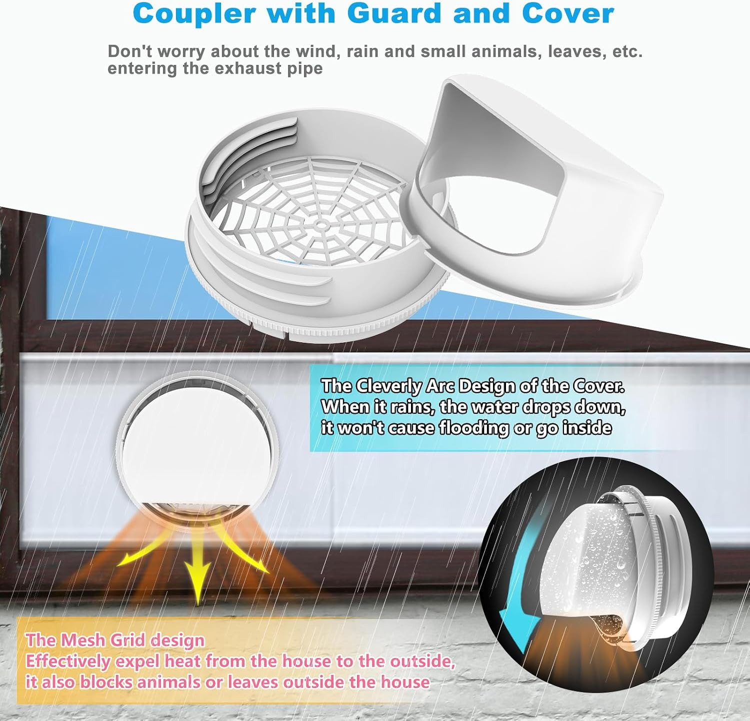 Portable Air Conditioner Window Vent Seal Kit with Universal Coupler Fit