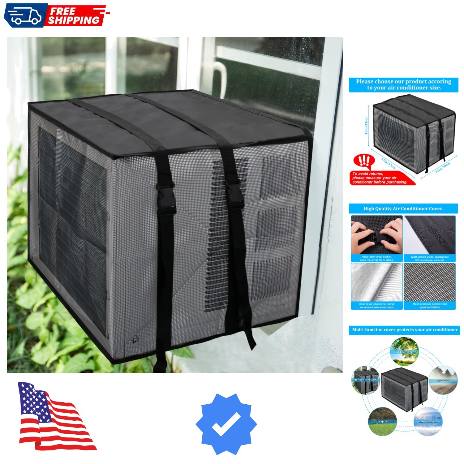 Newest Design Mesh Window Air Conditioner Cover Outdoor, Support Window AC Un…