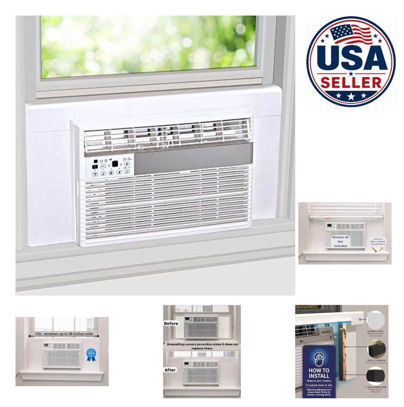 Surround Insulation Side Panels White for Window AC Unit Indoor Air Conditioner