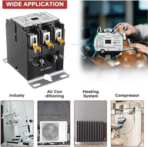 BOJACK 3 Poles FLA 40 Amp Coil 120 VAC Air Conditioner Condenser 3P 40A 120V