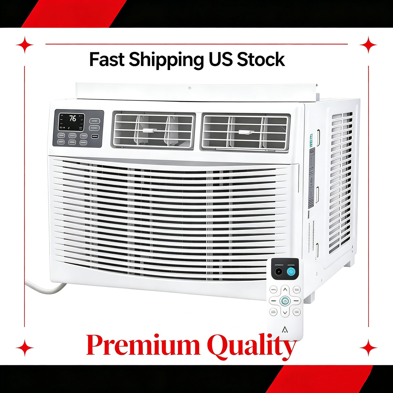 12000 BTU Window Air Conditioner Up to 550 Sq ft Remote Easy Install Kit AC Unit