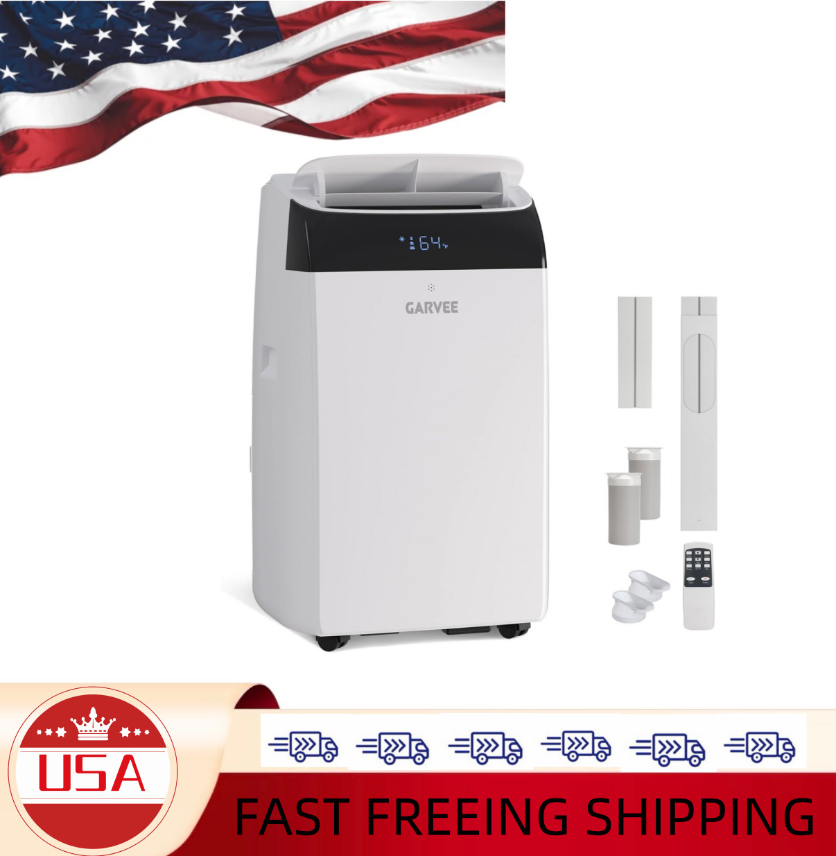 3-in-1 AC Poartable A 14,000 BTU Portable Air Conditioner Cools up to750 Sq.Ft,