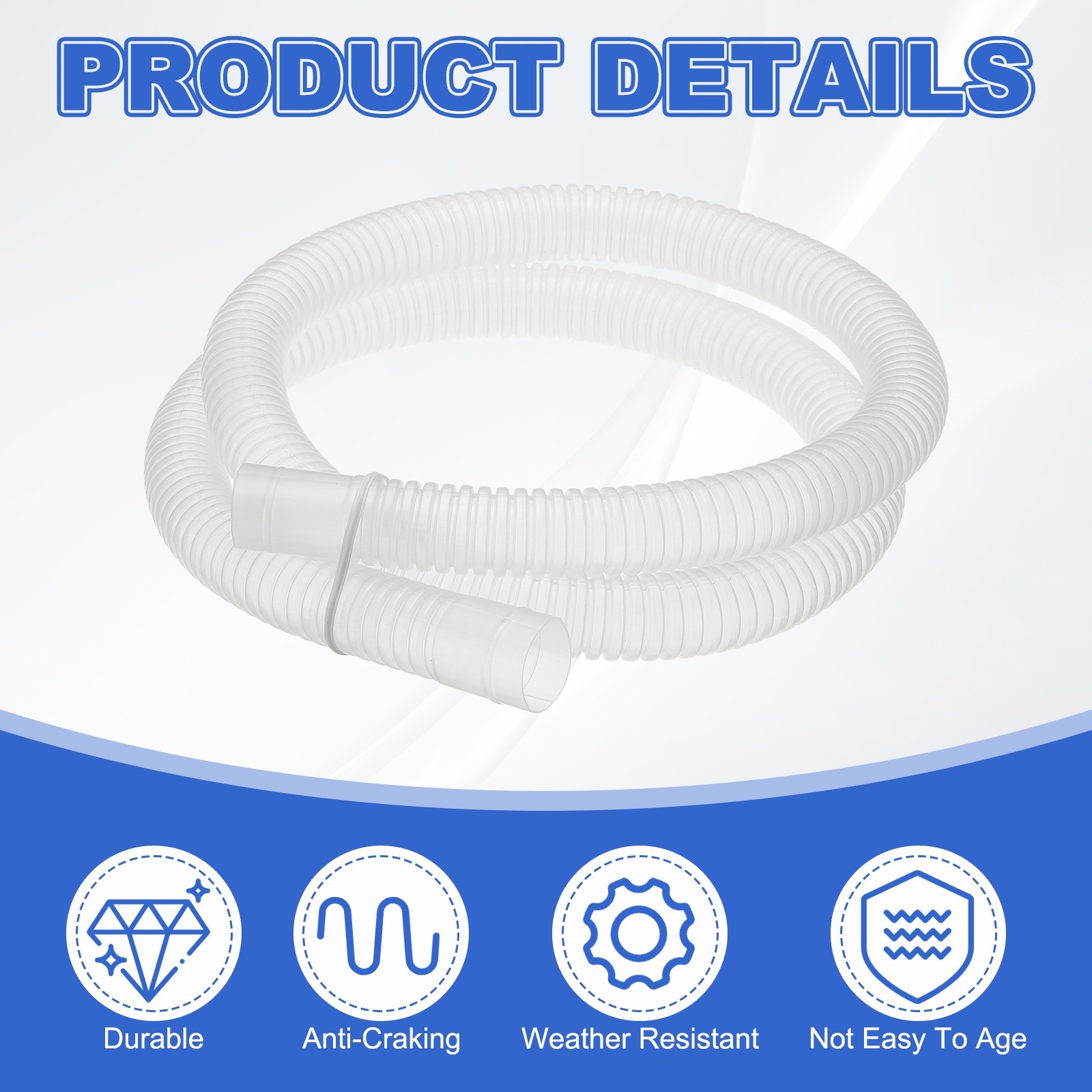3.3Ft Air Conditioner Drain Hose Universal Mini Split AC Drain Hose Clear