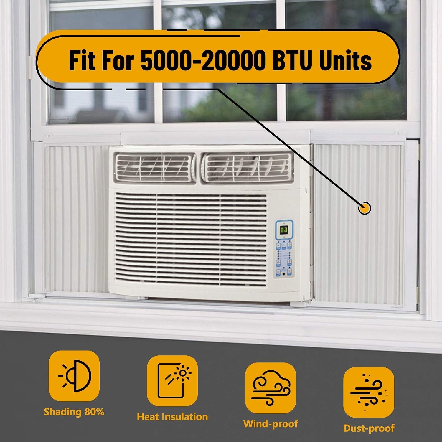 Air Conditioner Side Panel Kit for Window AC Units, Fits Up to 17&Prime; H x 10&Prime; W,…