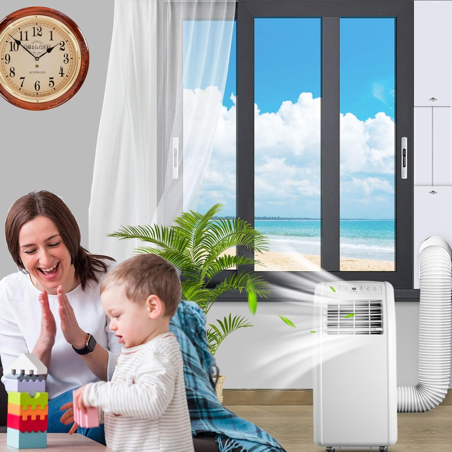 Portable Air Conditioner Window Vent Kit with 2-In-1 Coupler Fit for 5.0&Prime;/5.9”