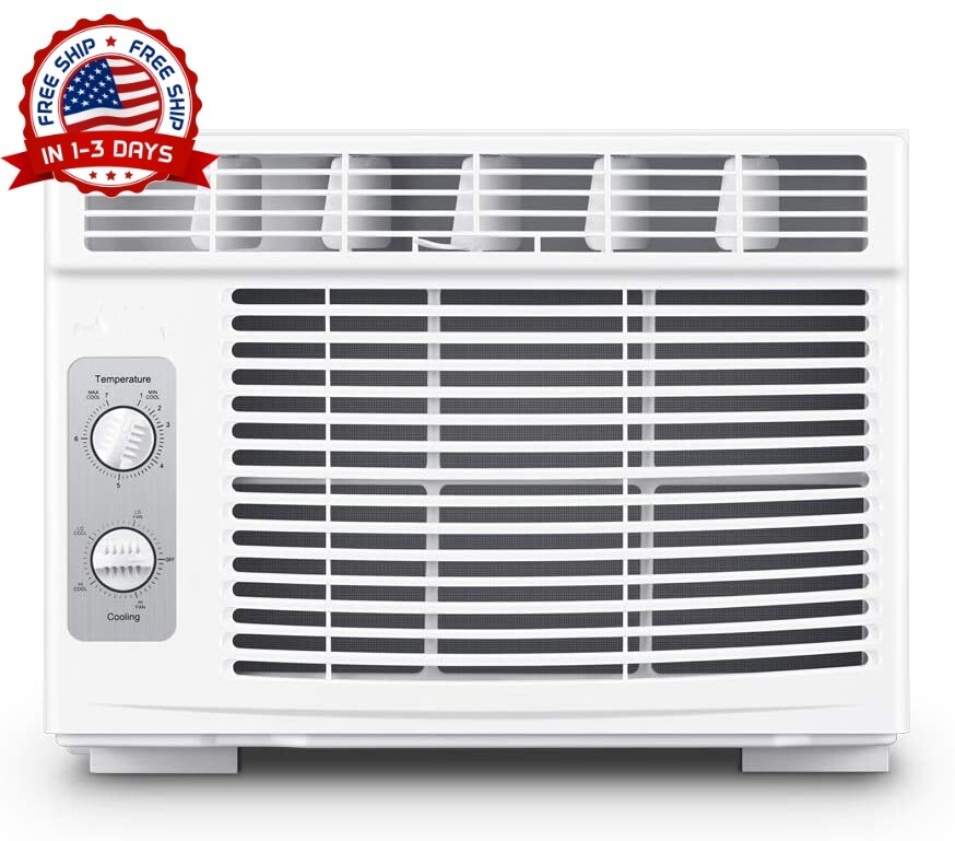 Aire Acondicionado De 5000 BTU De Ventana Con Kit De Instalacion Facil Filtro