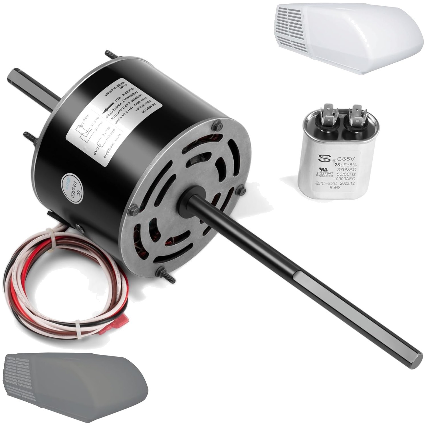 RV AC Motor with Capacitor, Direct Replacement, 1/3 HP