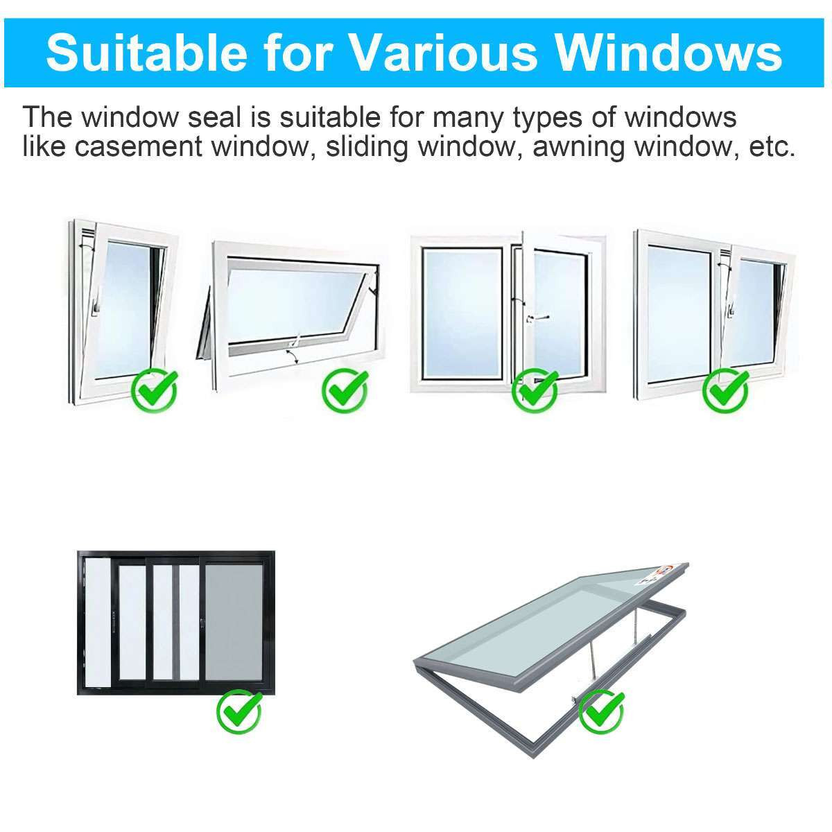 13Ft 10Ft Portable AC Window Seal Kit Universal for Mobile Air Conditioner Unit