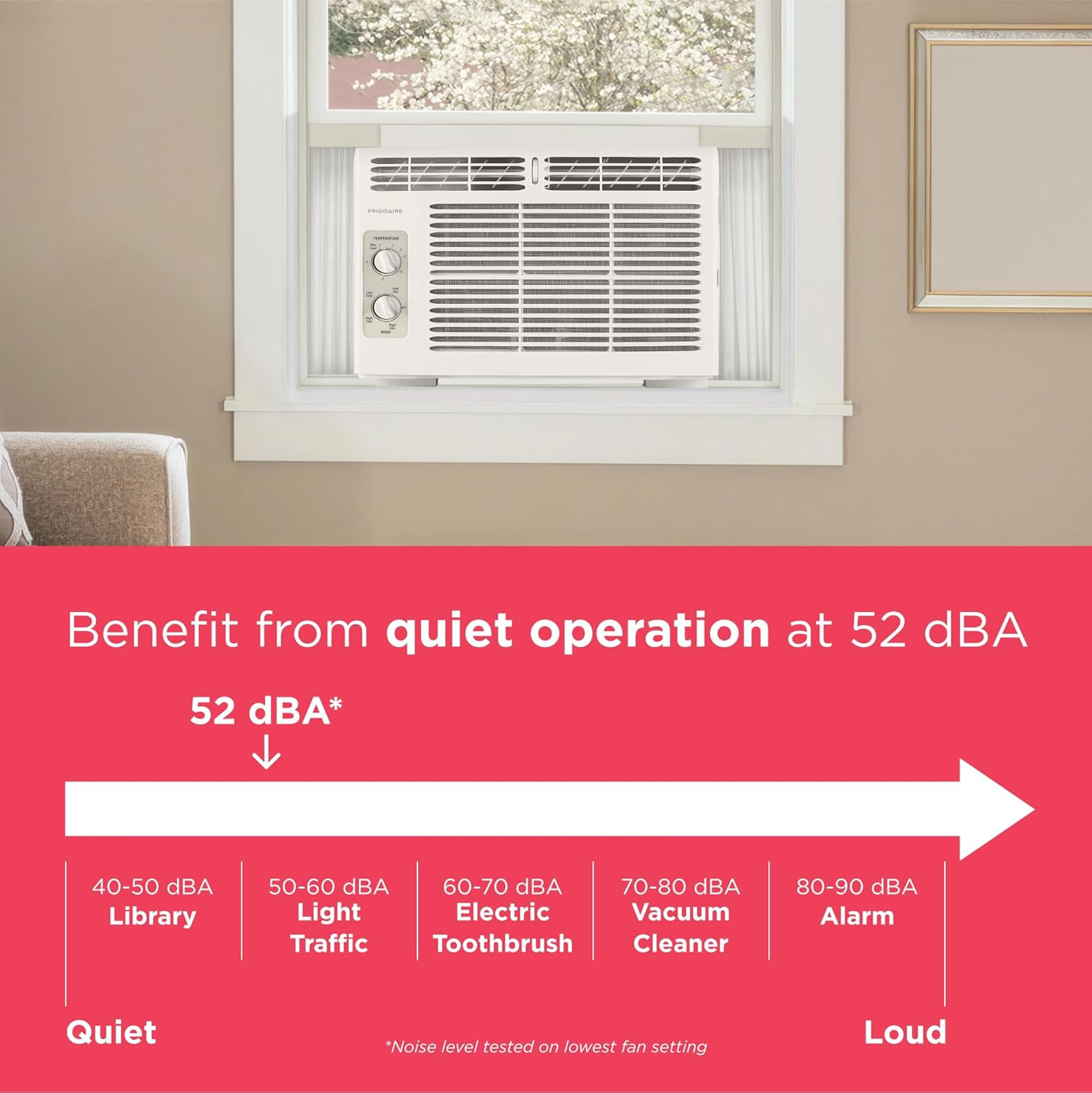 Window Mounted Air Conditioner 5,000 BTU Cools up to 150 Sq. Ft Quiet Operation