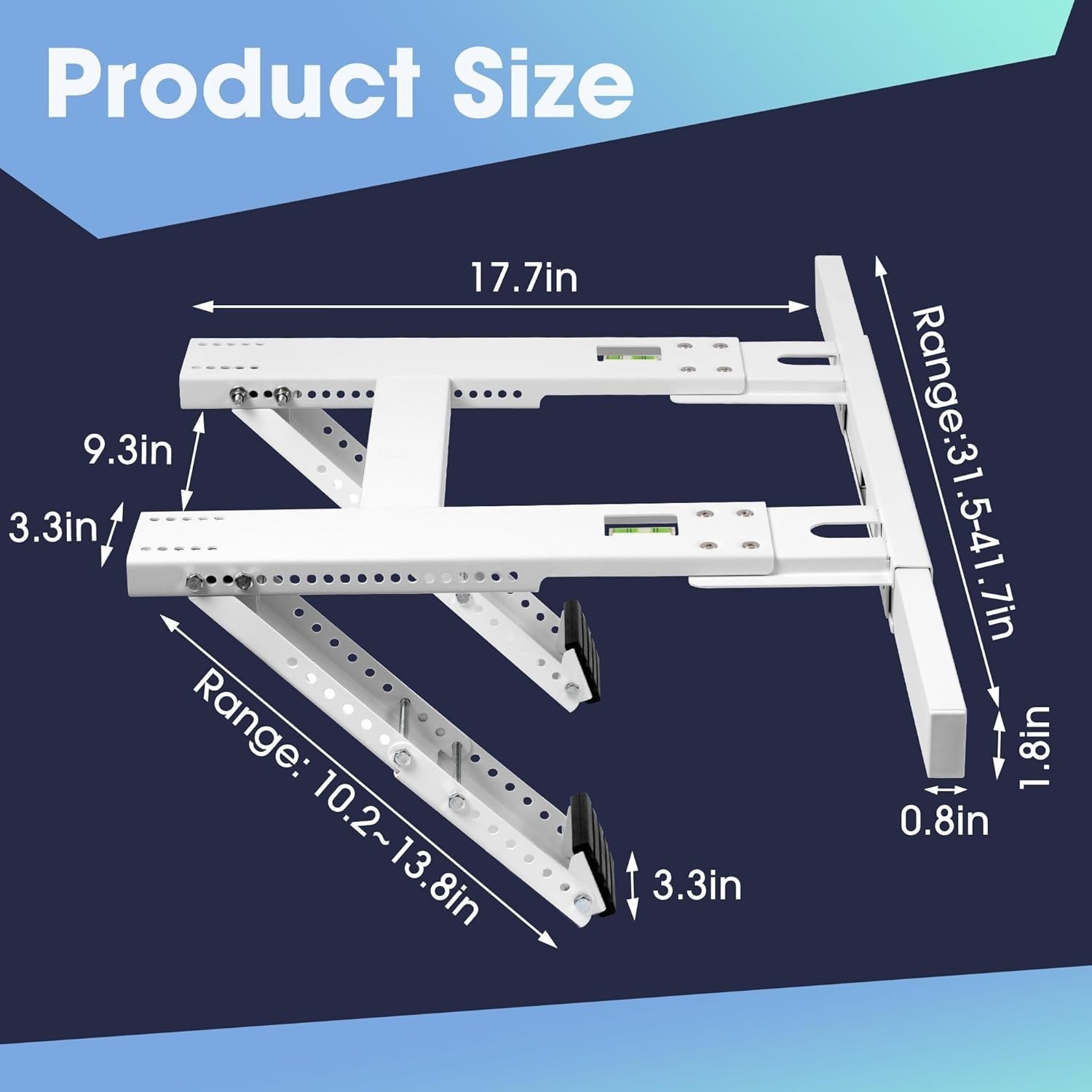 Durable Adjustable AC Window Bracket for 5000-24000 BTU Units, 220lb Capacity