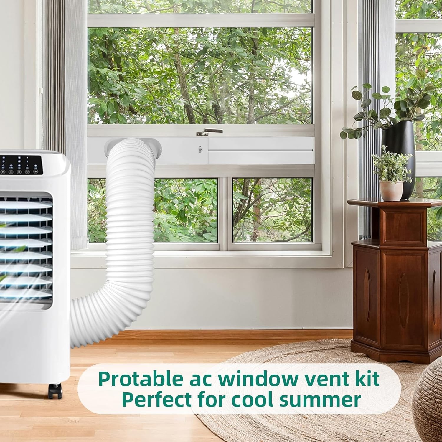 Portable Air Conditioner Window Kit Universal Window Seal AC Vent Kit 5.9in Hose