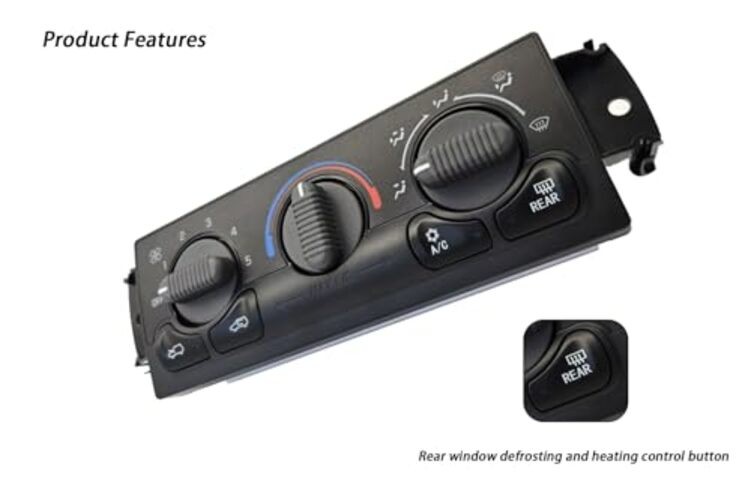 Front A/C Heater Climate Control Module Panel with Rear Window Defogger 599-218