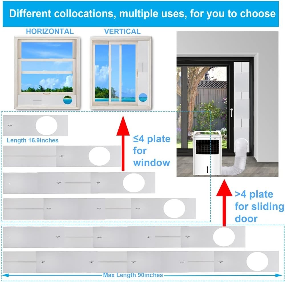 Portable Air Conditioner Sliding Door Vent Kit, 2024 New Upgrade Portable Air…