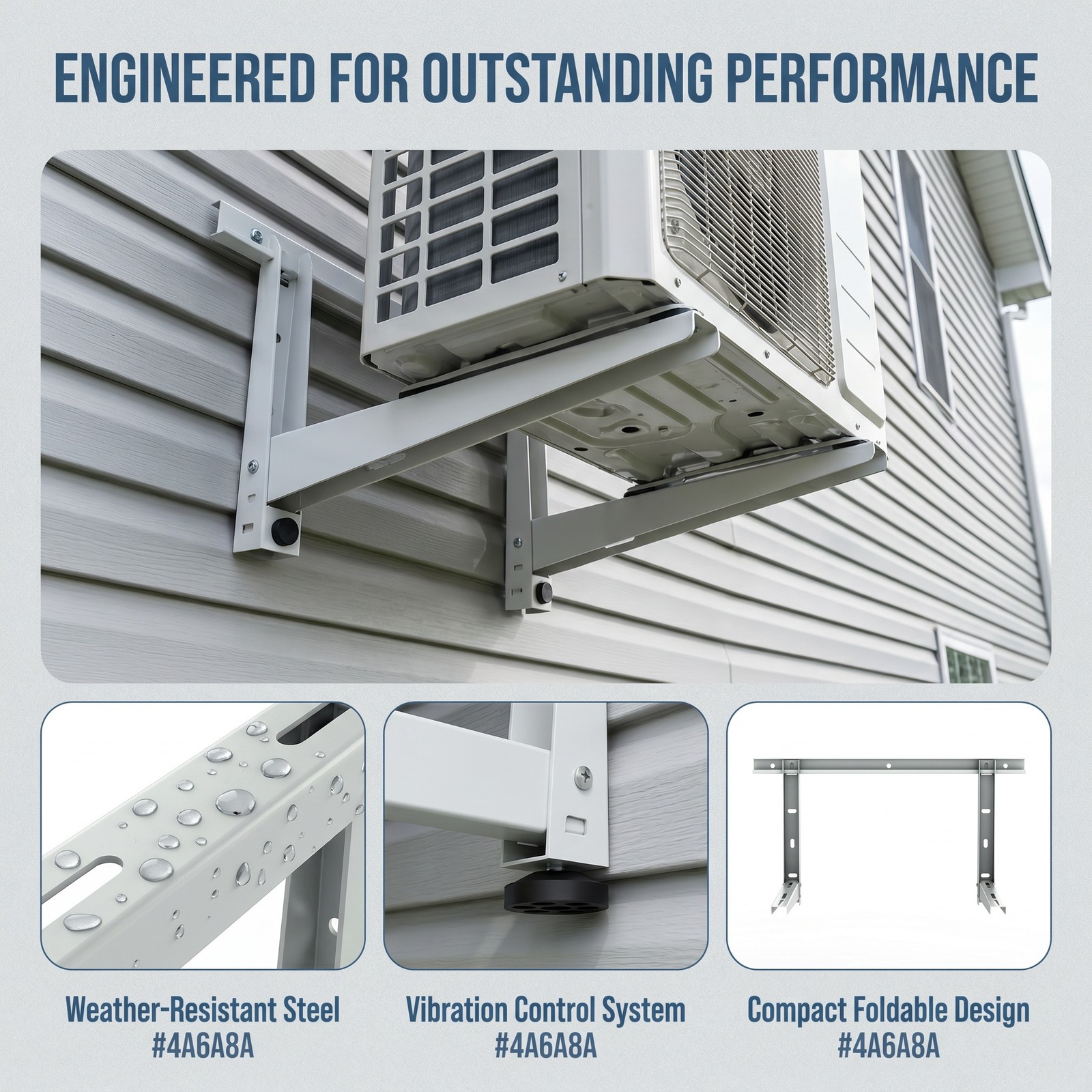 For Most Mini Split AC Wall Mount Bracket, Air Conditioner Support Guard 150lbs