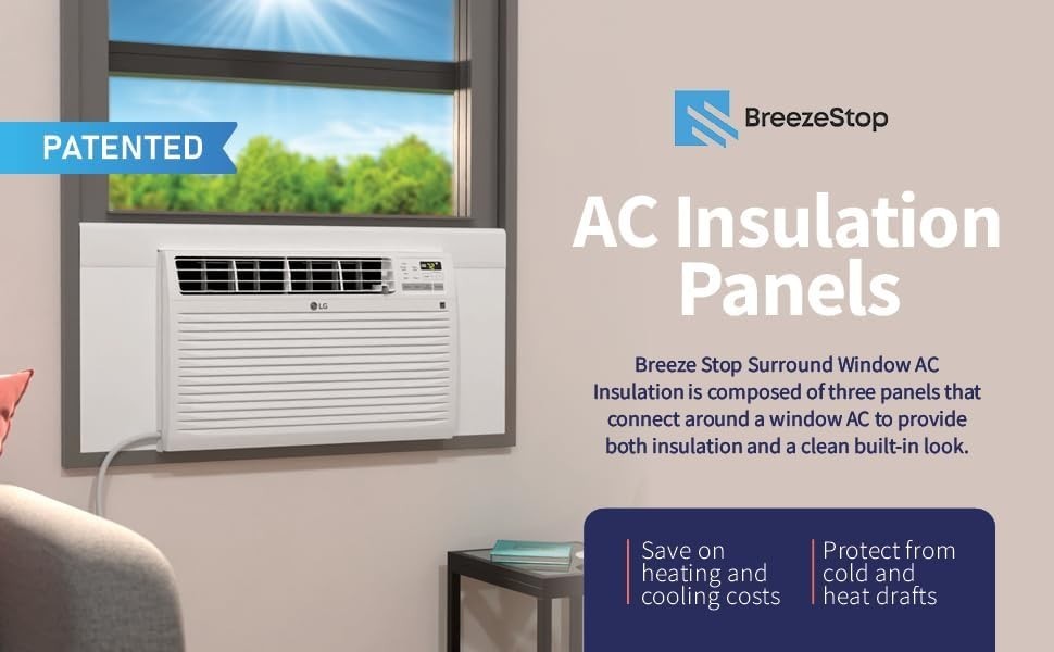 Surround Insulation Side Panels White for Window AC Unit Indoor Air Conditioner
