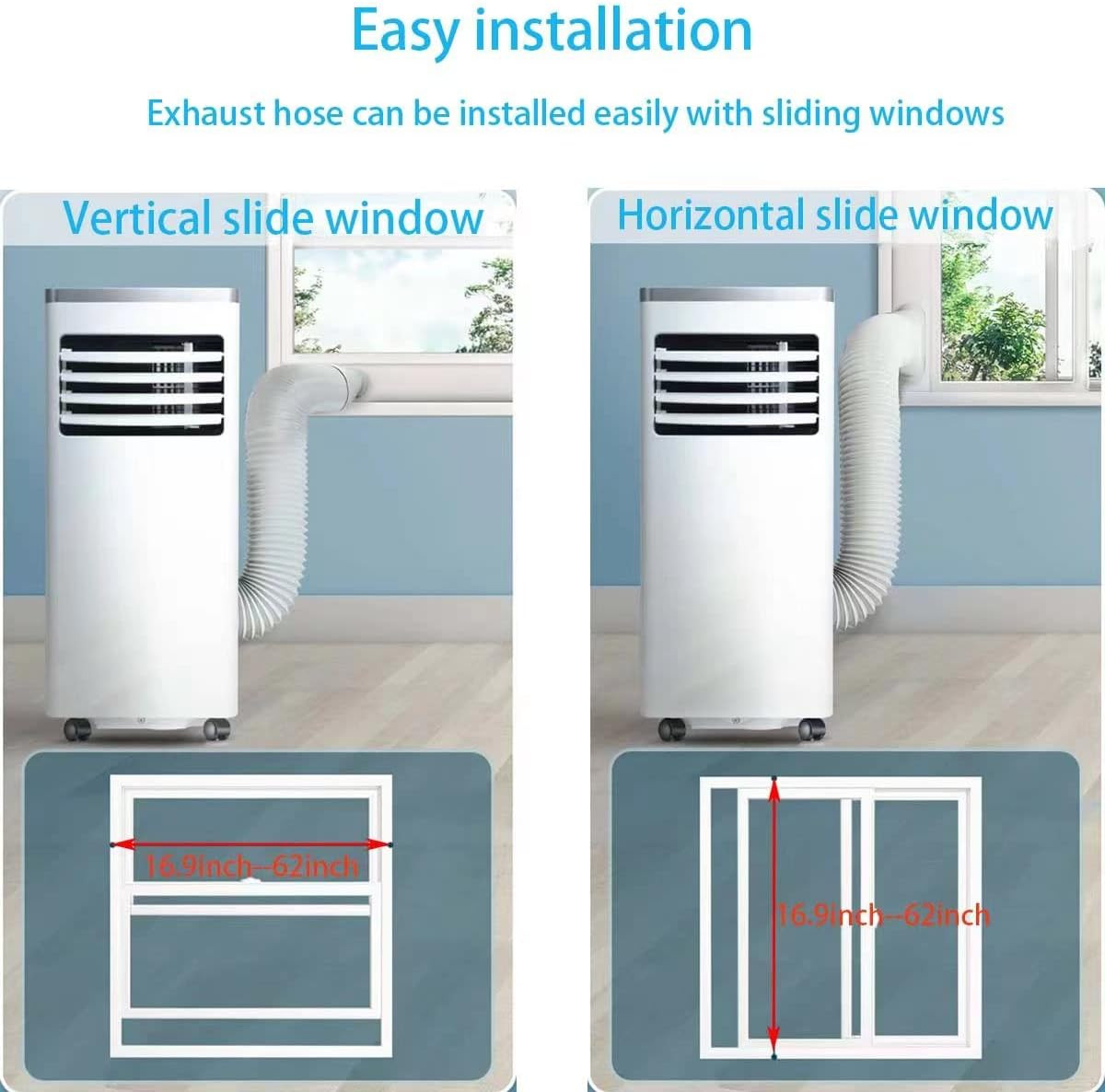 Portable Air Conditioner Vent Kit with 5.9&Prime; Exhaust Hose Universal Seal for AC U