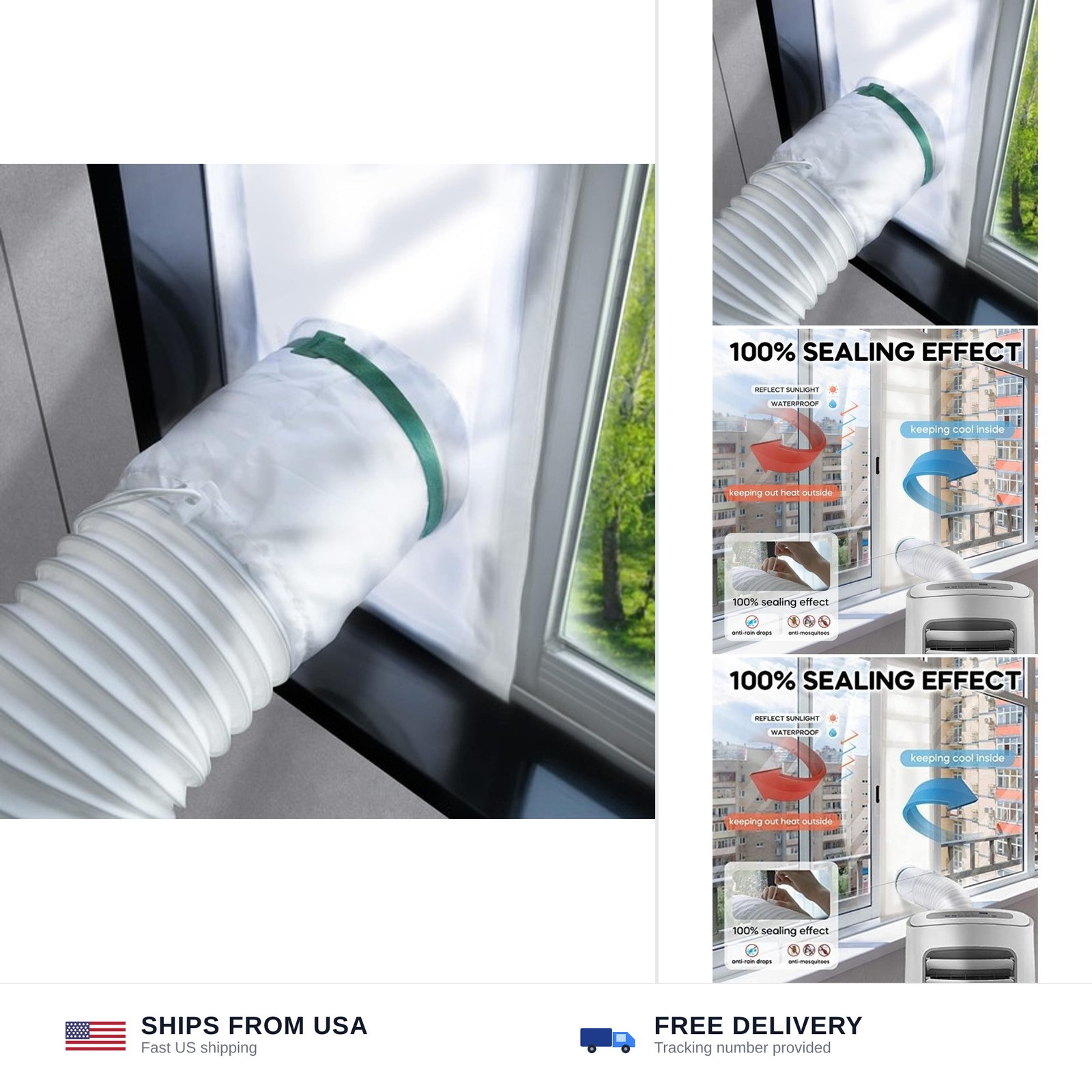 LOVIGA Portable Air Conditioner Window Kit, Window Vent Kit Seal Kit for Port…
