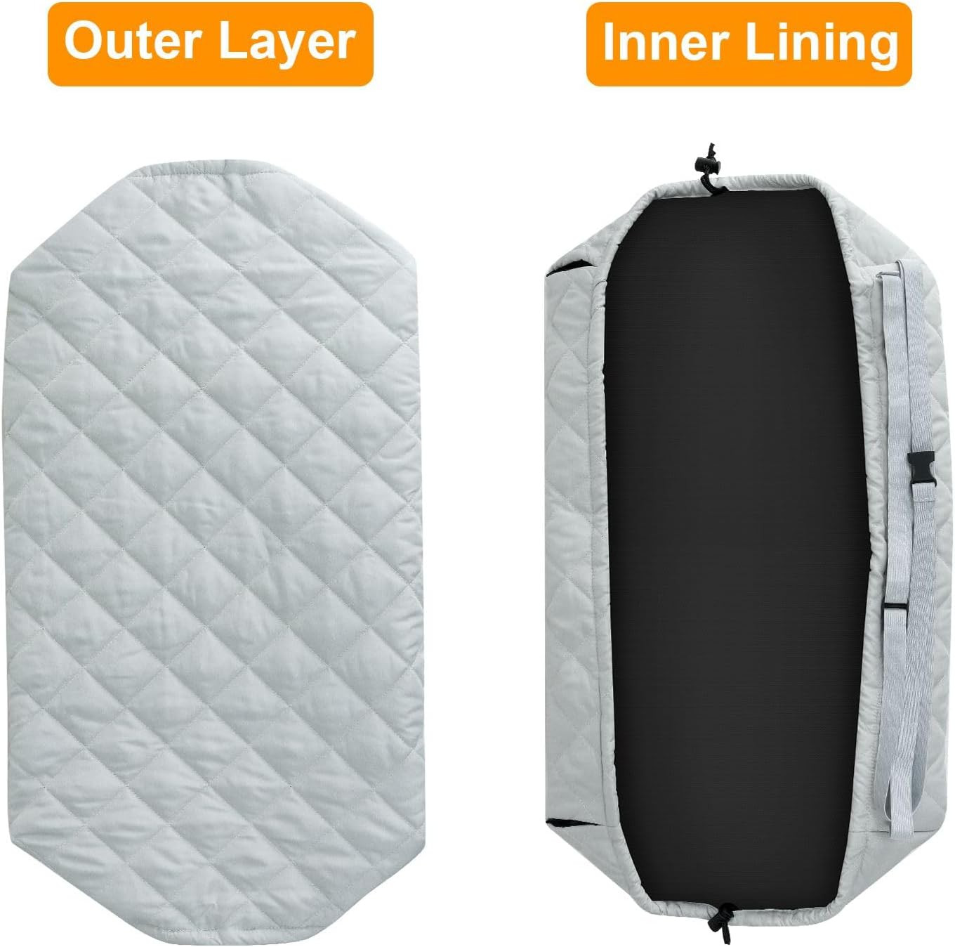 Grey Indoor AC Cover with Cotton Padding – Keep Warm & Dustproof Protective C…