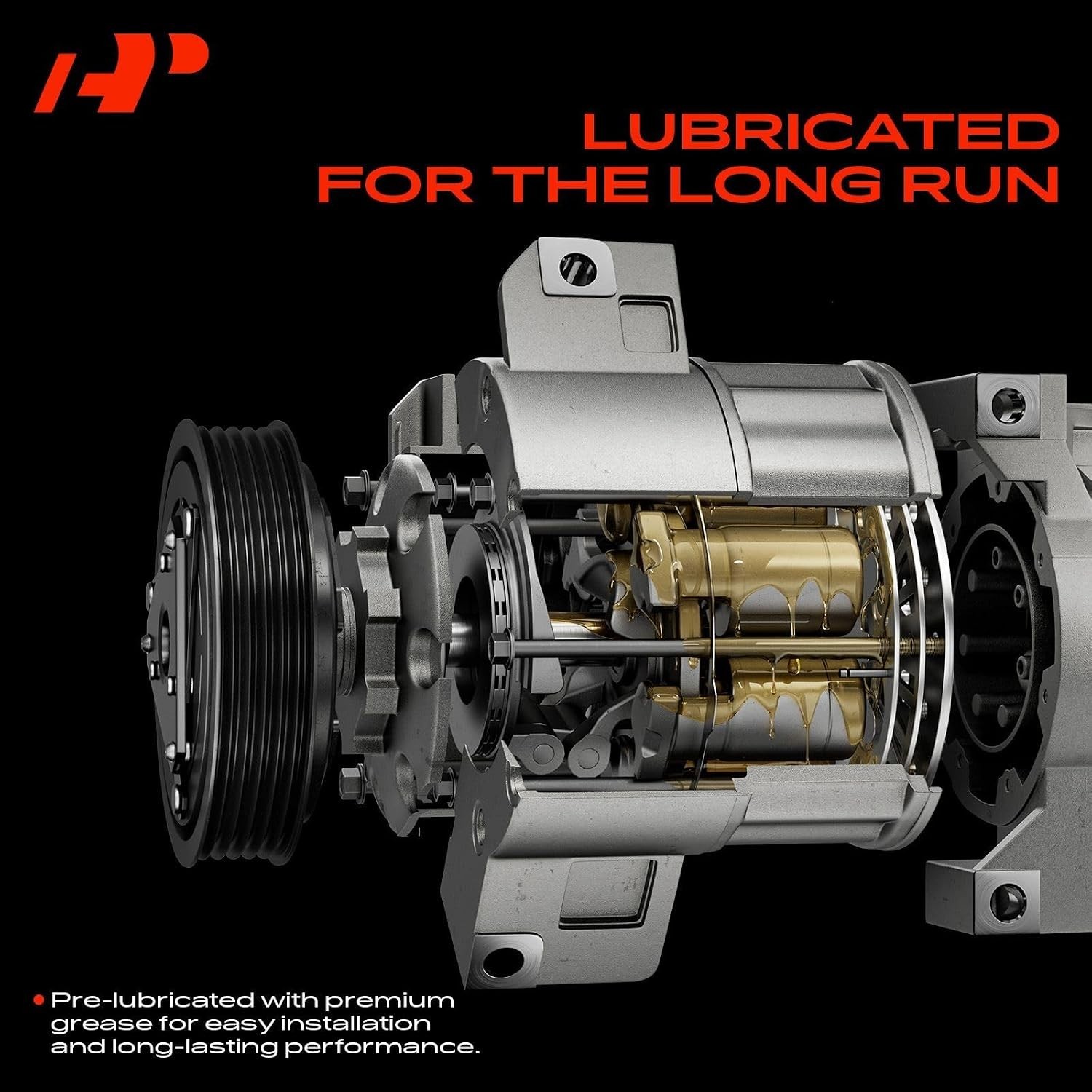 Air Conditioner AC Compressor with Clutch Compatible with Ford E-450 Econoline S