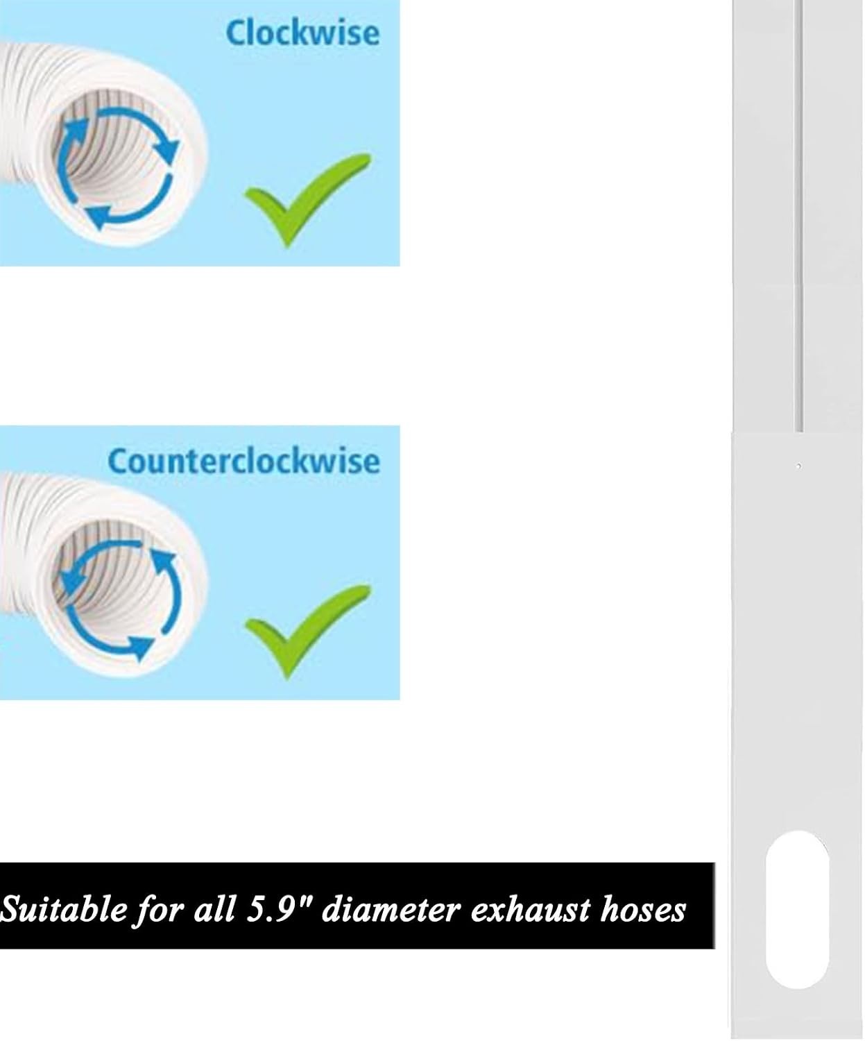 Innovative Adjustable Window Seal for Portable AC – Fits 5.9&Prime; Exhaust Hoses