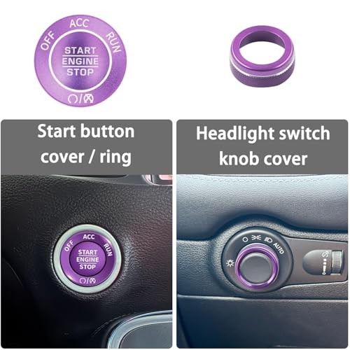 Air Conditioning Knob Cover for Dodge Durango Accessories 2021-2024 2025 Purple
