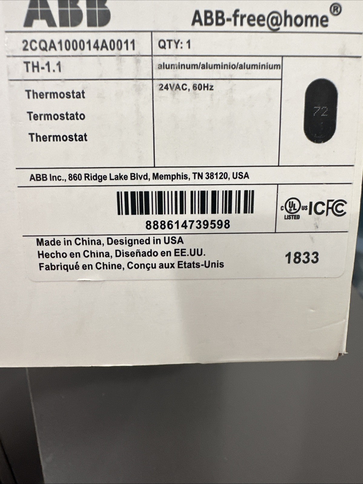 Abb Th-1.1 Thermostat for Air Conditioner Brand New
