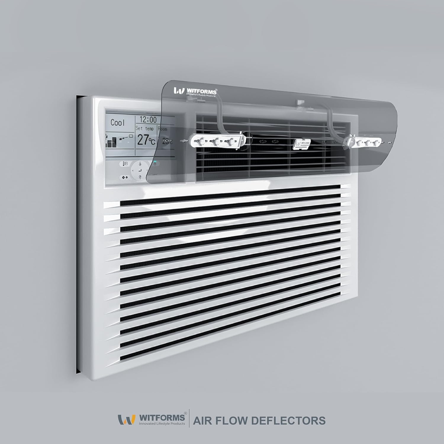 Window AC Air Deflector – 24&Prime; Length for TOP VENT Window Units ONLY – Transparen