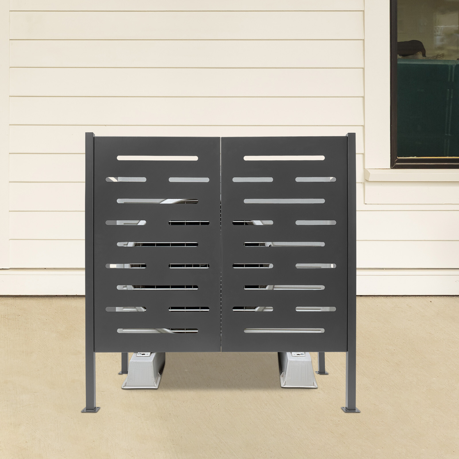 Air Conditioner Fence, Iron Outdoor Equipment Enclosure, Outside Privacy Fence