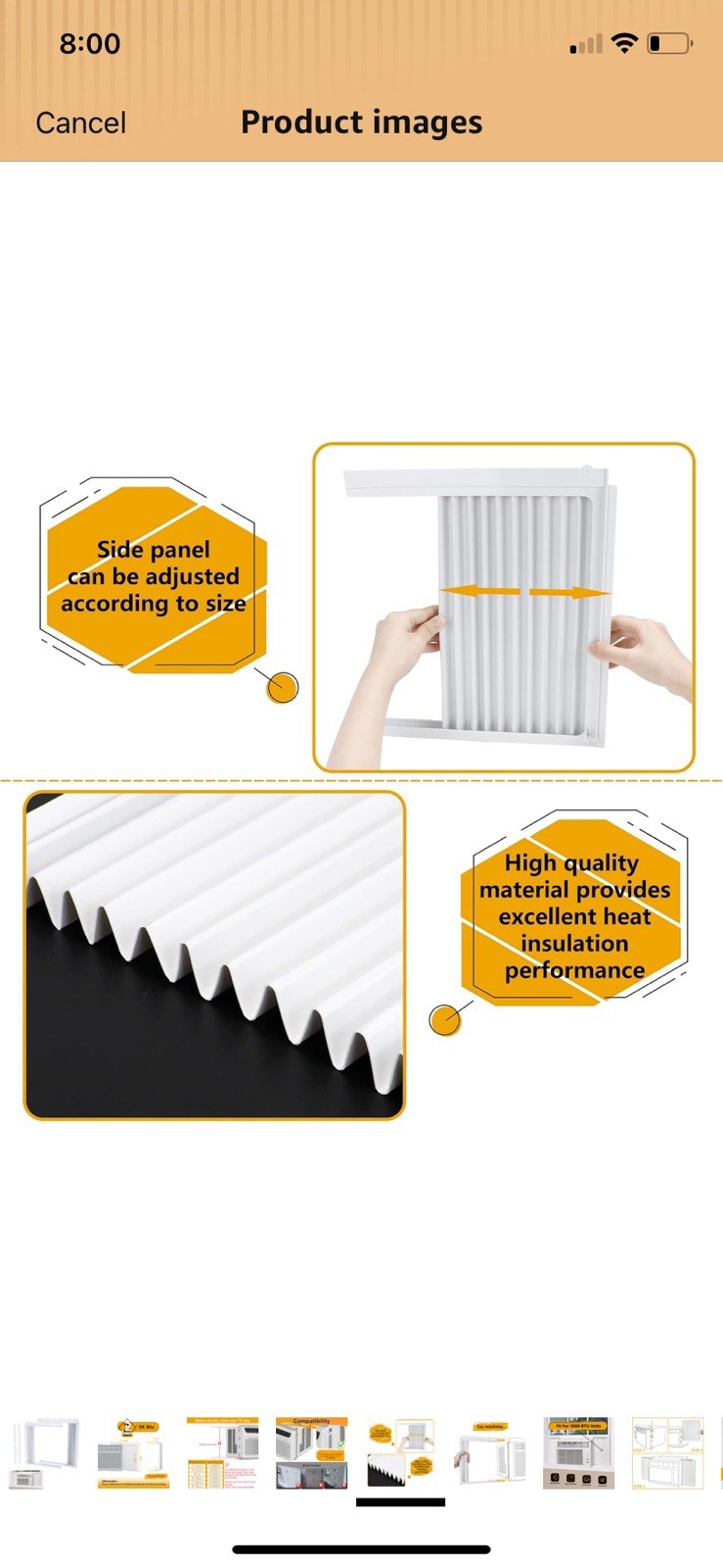 Window Air Conditioner Side Panel And Frame Set Fits 5000 BTU ( NWOB)